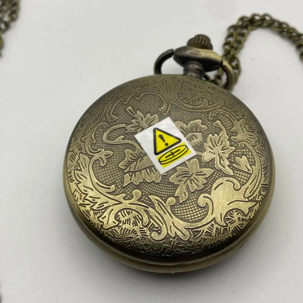 Antique-Style Bronze Pocket Watch - Quartz Movement